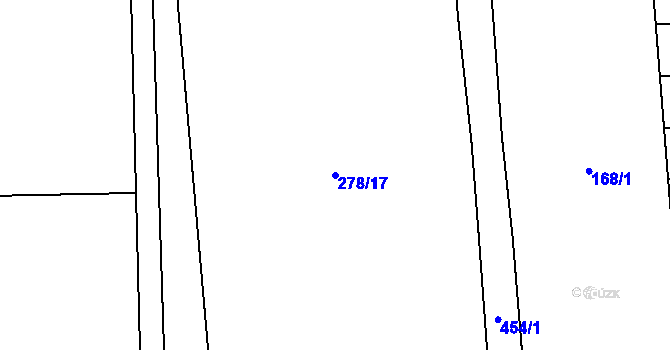Parcela st. 278/17 v KÚ Rostěnice, Katastrální mapa