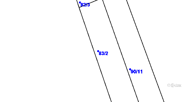 Parcela st. 83/2 v KÚ Rostkov, Katastrální mapa