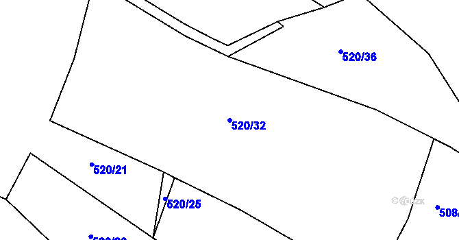 Parcela st. 520/32 v KÚ Rostkov, Katastrální mapa