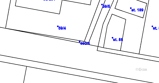 Parcela st. 460/6 v KÚ Rostoklaty, Katastrální mapa