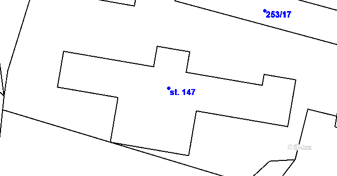 Parcela st. 147 v KÚ Roškopov, Katastrální mapa