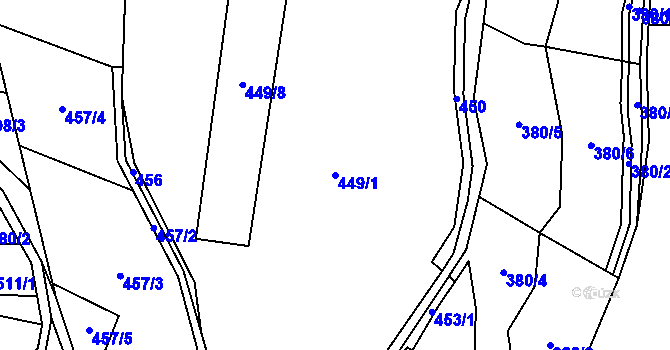 Parcela st. 449/1 v KÚ Roškopov, Katastrální mapa