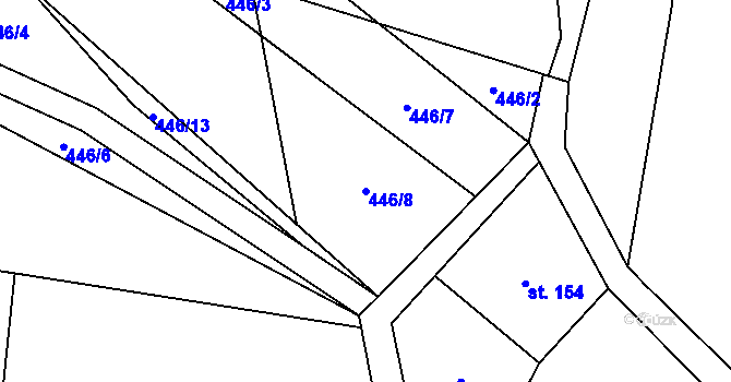 Parcela st. 446/8 v KÚ Roškopov, Katastrální mapa