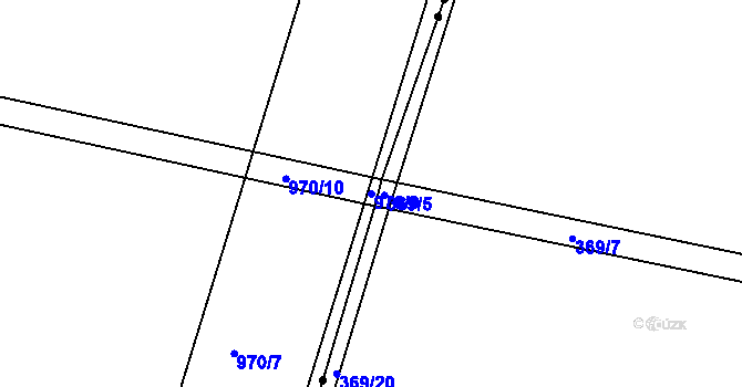 Parcela st. 970/9 v KÚ Roštění, Katastrální mapa