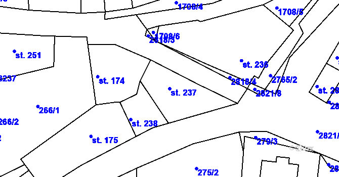 Parcela st. 237 v KÚ Roštín, Katastrální mapa