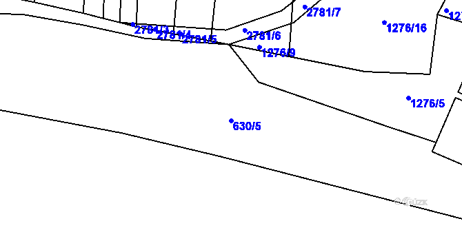 Parcela st. 630/5 v KÚ Roštín, Katastrální mapa