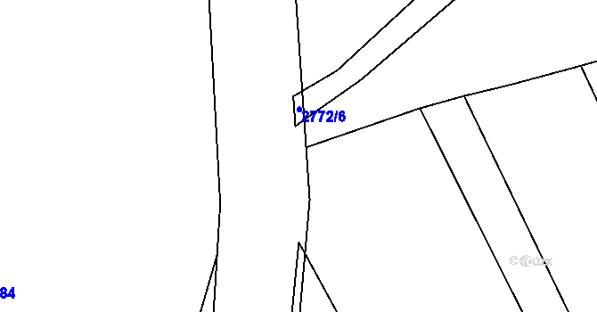Parcela st. 2772/8 v KÚ Roštín, Katastrální mapa
