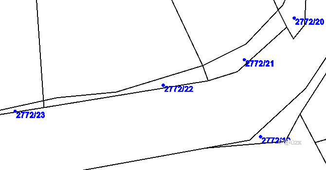 Parcela st. 2772/22 v KÚ Roštín, Katastrální mapa
