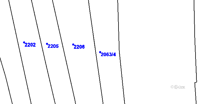 Parcela st. 2063/4 v KÚ Roštín, Katastrální mapa