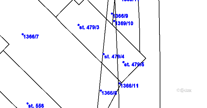 Parcela st. 479/4 v KÚ Roštín, Katastrální mapa