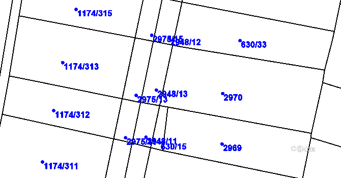 Parcela st. 630/17 v KÚ Roštín, Katastrální mapa