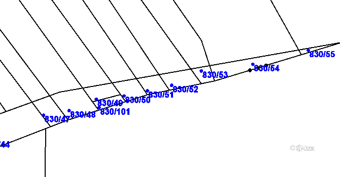 Parcela st. 830/104 v KÚ Roštín, Katastrální mapa