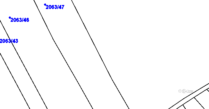 Parcela st. 2063/49 v KÚ Roštín, Katastrální mapa