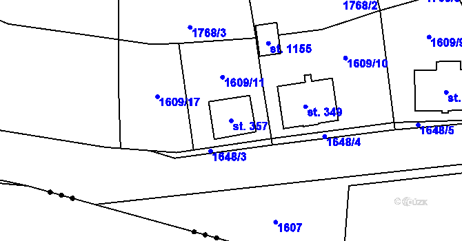 Parcela st. 357 v KÚ Rotava, Katastrální mapa