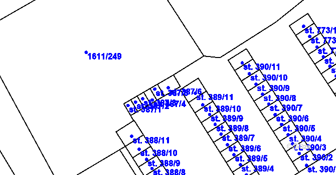 Parcela st. 387/6 v KÚ Rotava, Katastrální mapa