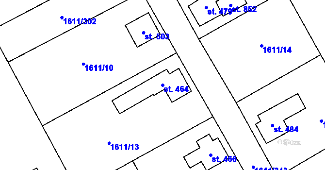 Parcela st. 464 v KÚ Rotava, Katastrální mapa