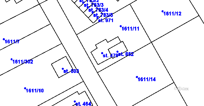 Parcela st. 479 v KÚ Rotava, Katastrální mapa