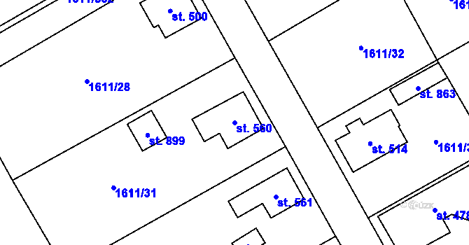 Parcela st. 560 v KÚ Rotava, Katastrální mapa