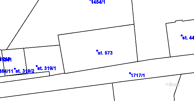 Parcela st. 573 v KÚ Rotava, Katastrální mapa