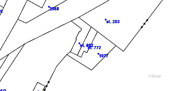 Parcela st. 772 v KÚ Rotava, Katastrální mapa