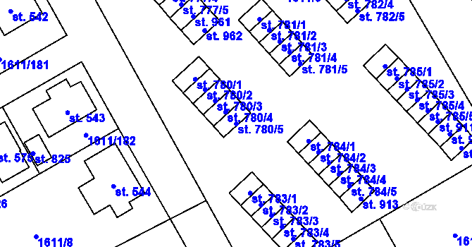 Parcela st. 780/5 v KÚ Rotava, Katastrální mapa