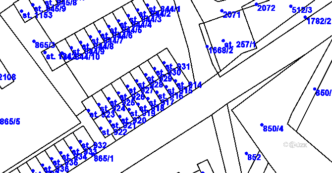 Parcela st. 915 v KÚ Rotava, Katastrální mapa