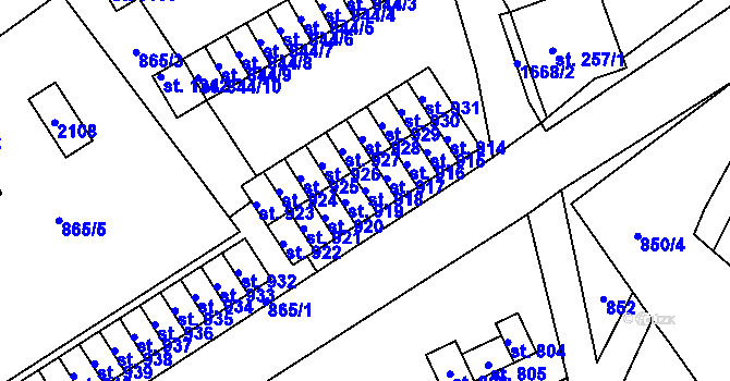 Parcela st. 918 v KÚ Rotava, Katastrální mapa