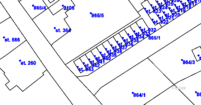 Parcela st. 939 v KÚ Rotava, Katastrální mapa