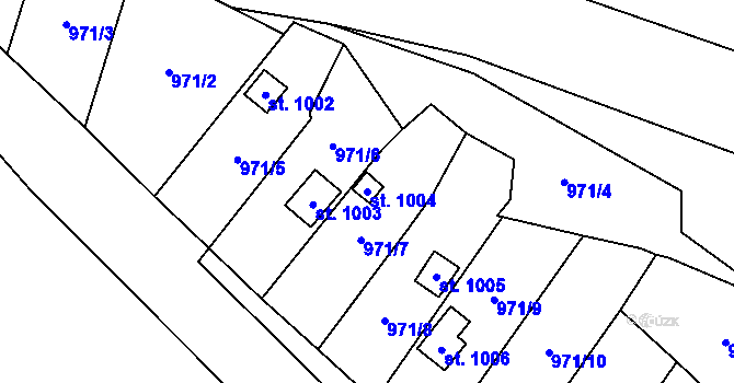 Parcela st. 1004 v KÚ Rotava, Katastrální mapa