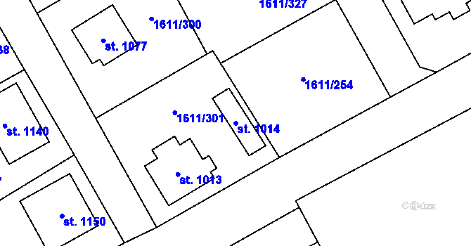 Parcela st. 1014 v KÚ Rotava, Katastrální mapa