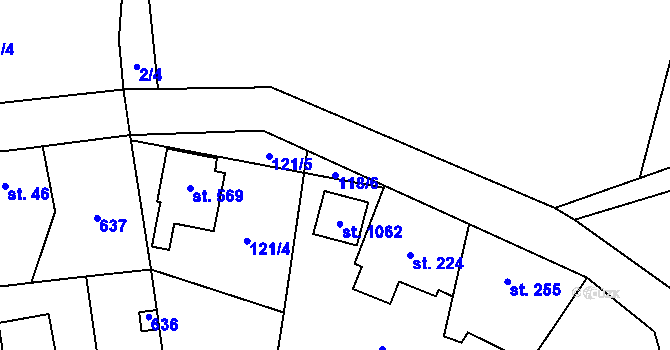 Parcela st. 118/6 v KÚ Rotava, Katastrální mapa