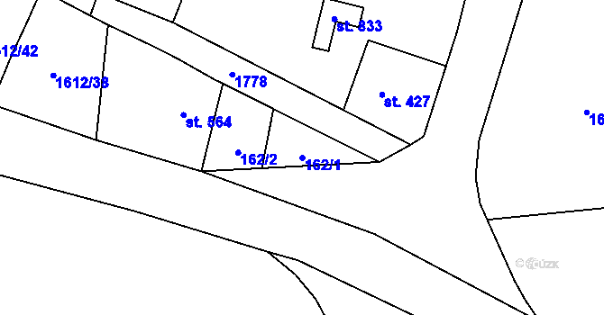Parcela st. 162/1 v KÚ Rotava, Katastrální mapa