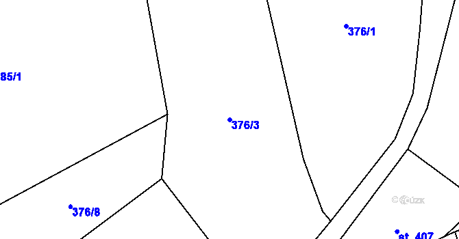 Parcela st. 376/3 v KÚ Rotava, Katastrální mapa