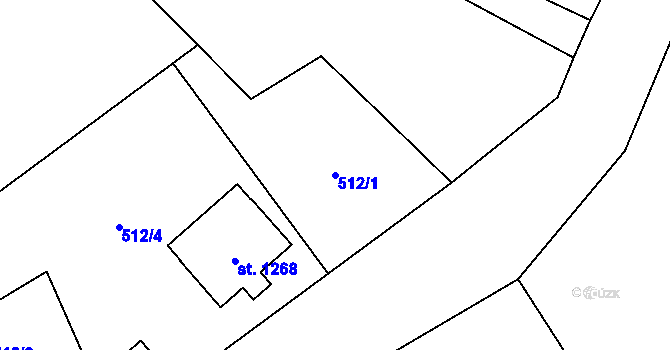 Parcela st. 512/1 v KÚ Rotava, Katastrální mapa