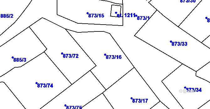 Parcela st. 873/16 v KÚ Rotava, Katastrální mapa