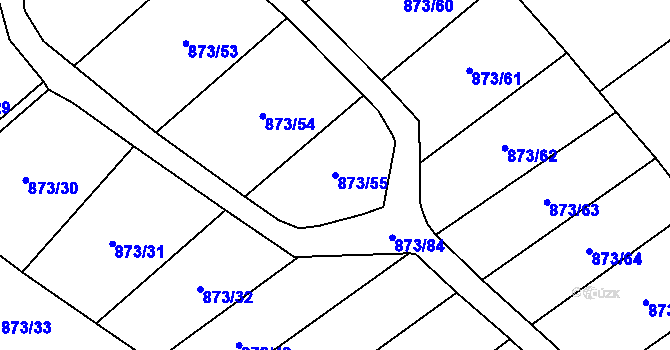 Parcela st. 873/55 v KÚ Rotava, Katastrální mapa