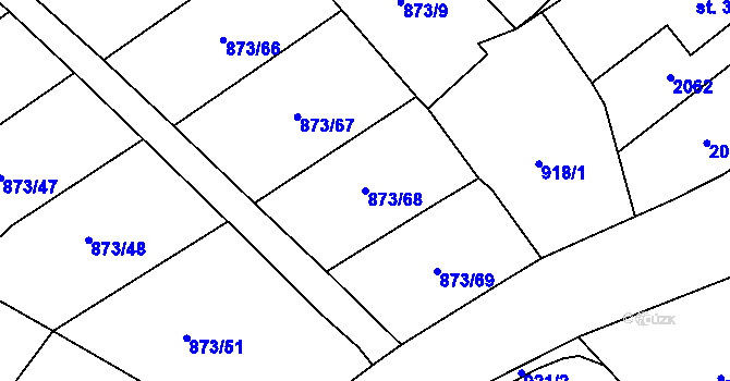 Parcela st. 873/68 v KÚ Rotava, Katastrální mapa