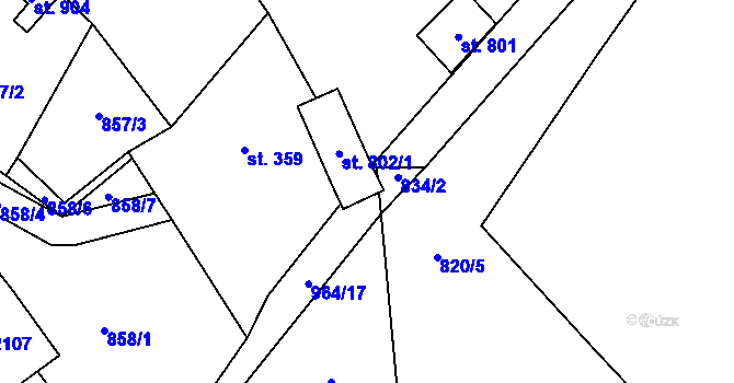 Parcela st. 1113 v KÚ Rotava, Katastrální mapa