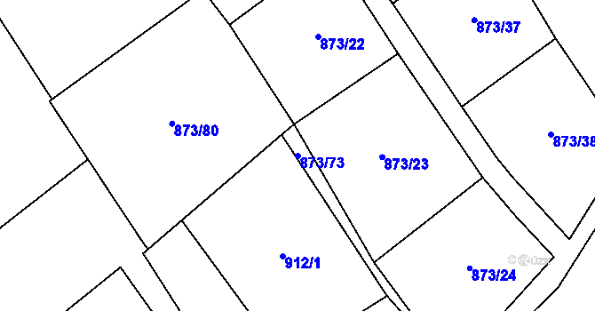 Parcela st. 873/73 v KÚ Rotava, Katastrální mapa