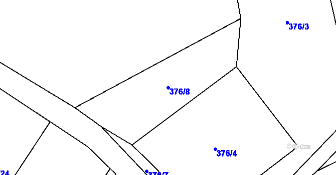 Parcela st. 376/8 v KÚ Rotava, Katastrální mapa