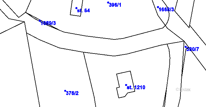 Parcela st. 376/10 v KÚ Rotava, Katastrální mapa
