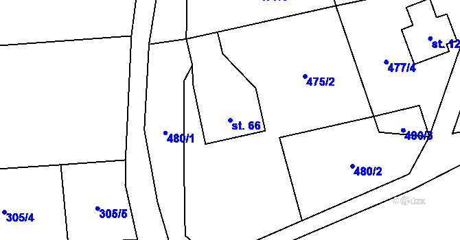 Parcela st. 66 v KÚ Smolná, Katastrální mapa