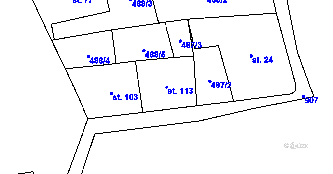 Parcela st. 113 v KÚ Smolná, Katastrální mapa