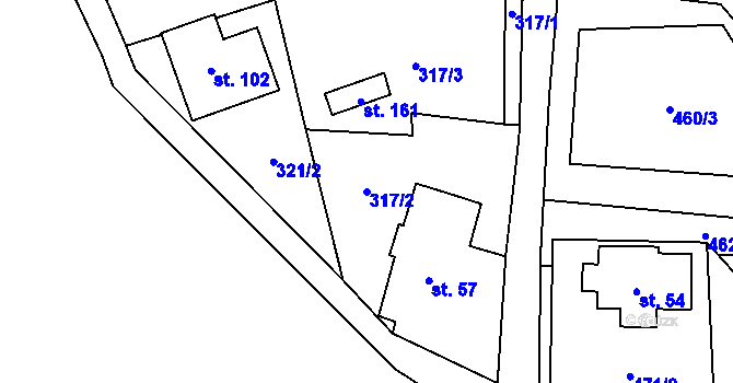 Parcela st. 317/2 v KÚ Smolná, Katastrální mapa