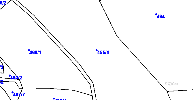 Parcela st. 455/1 v KÚ Smolná, Katastrální mapa