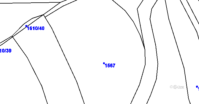 Parcela st. 212/1 v KÚ Roučkovice, Katastrální mapa