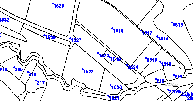 Parcela st. 292/2 v KÚ Roučkovice, Katastrální mapa