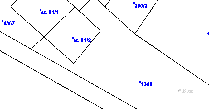 Parcela st. 325/5 v KÚ Roučkovice, Katastrální mapa