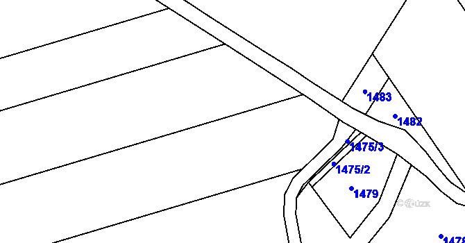 Parcela st. 445/3 v KÚ Roučkovice, Katastrální mapa