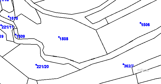 Parcela st. 459/1 v KÚ Roučkovice, Katastrální mapa